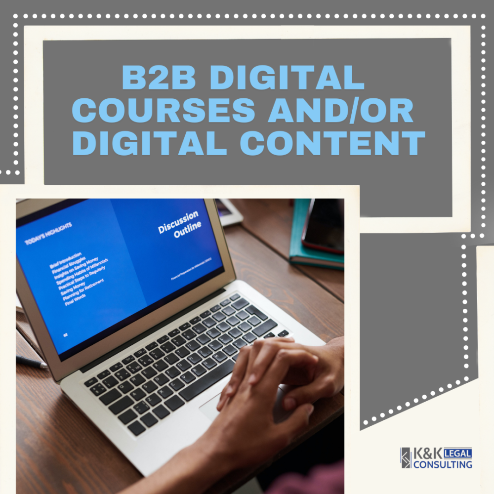 Online Digital Course and Content B2B Terms of Sale