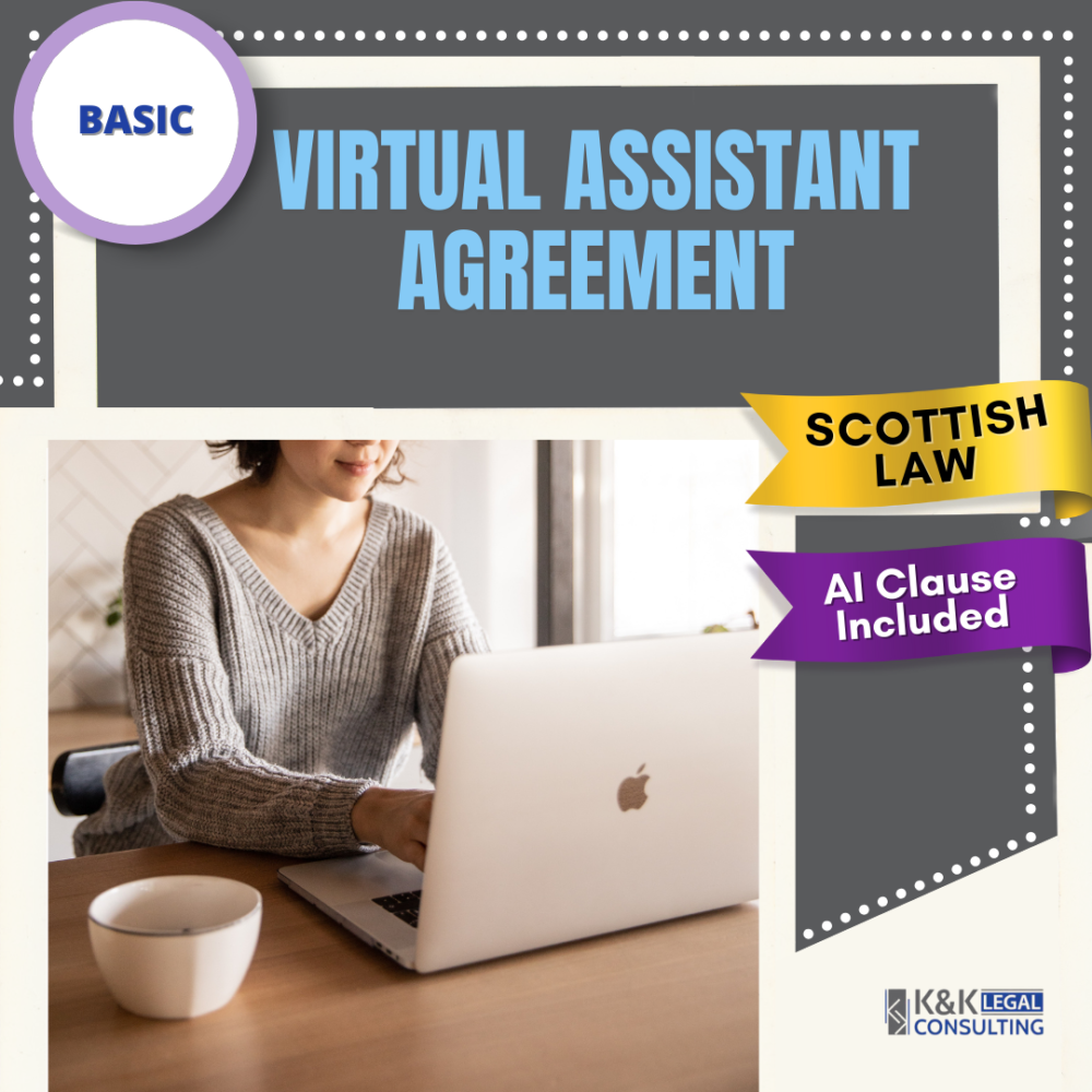 Scottish Virtual Assistant Basic Contract / Agreement with AI Clause