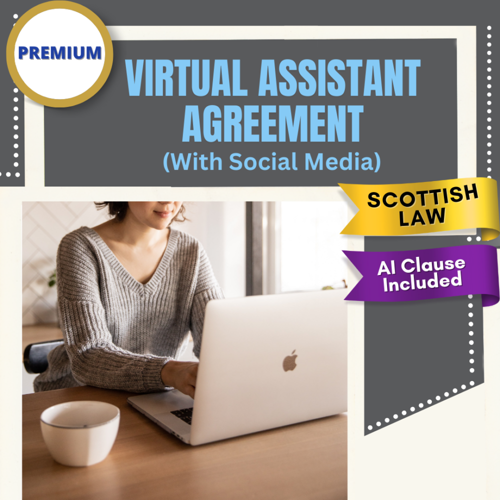 Scottish Virtual Assistant Contract / Agreement with Social Media - Premium