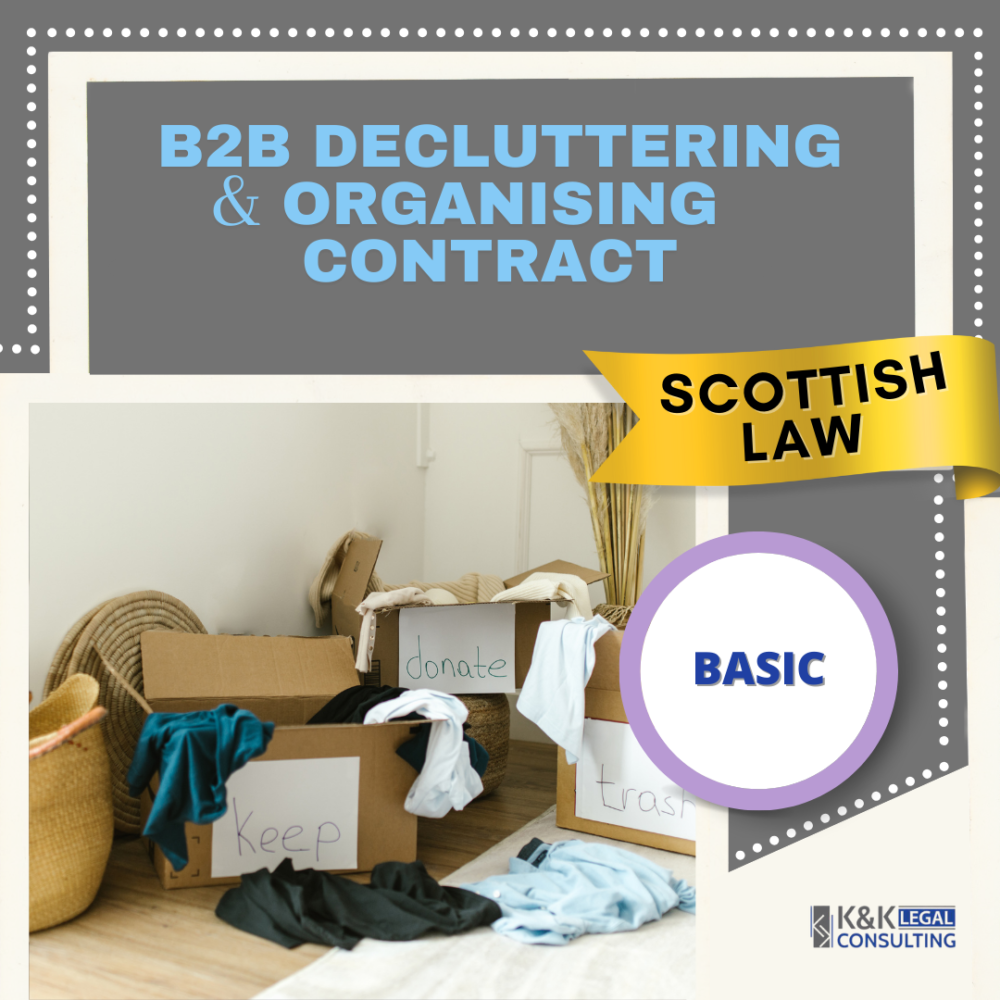 Decluttering & Organising Contract B2B Scottish Law - Basic