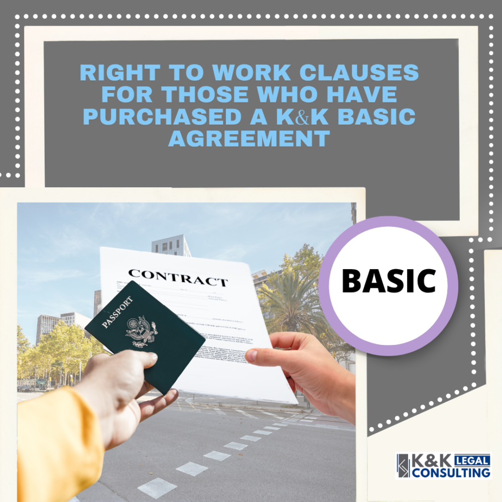 Right to Work Contract Clauses for those who have have purchased a K&K Basic Agreement